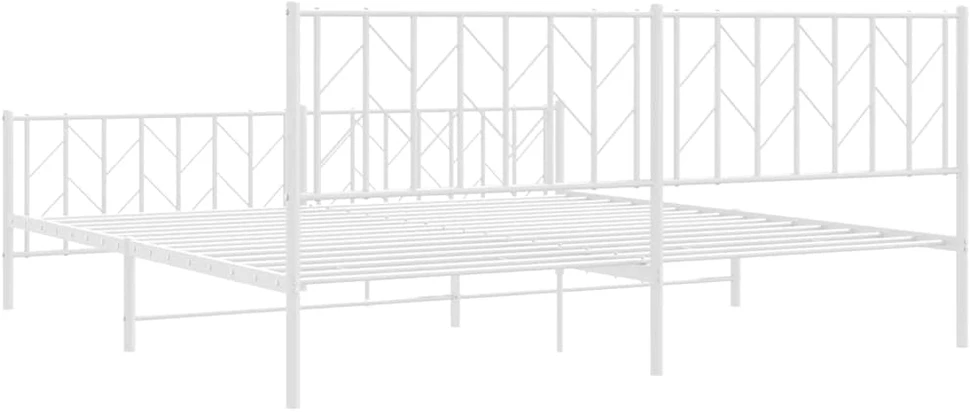 Lova Lovos rėmas su galvūgaliu/kojūgaliu, baltas, 193x203cm, metalas