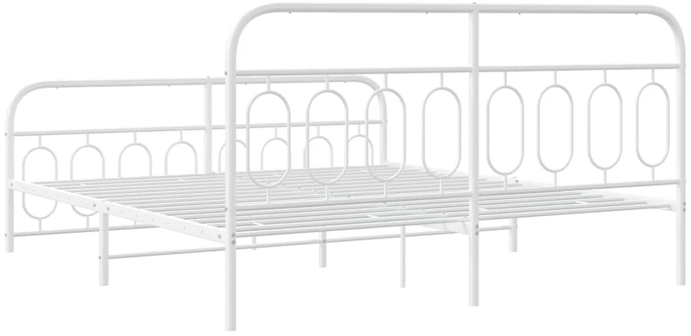 Lova Lovos rėmas su galvūgaliu/kojūgaliu, baltas, 193x203cm, metalas
