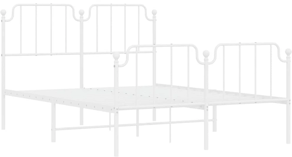 Lovos rėmas su galvūgaliu/kojūgaliu, baltas, 150x200cm, metalas