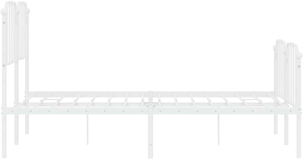 Lovos rėmas su galvūgaliu/kojūgaliu, baltas, 150x200cm, metalas