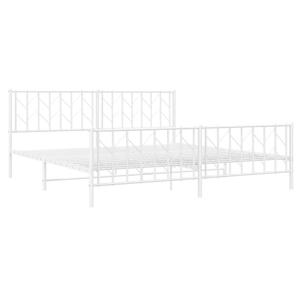 Lova Lovos rėmas su galvūgaliu/kojūgaliu, baltas, 193x203cm, metalas