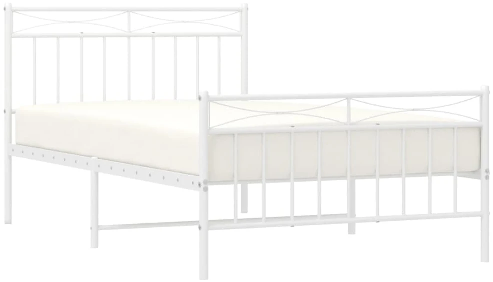 Lova Lovos rėmas su galvūgaliu/kojūgaliu, baltas, 107x203cm, metalas