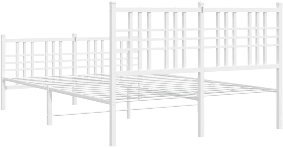 Lovos rėmas su galvūgaliu/kojūgaliu, baltas, 140x200cm, metalas