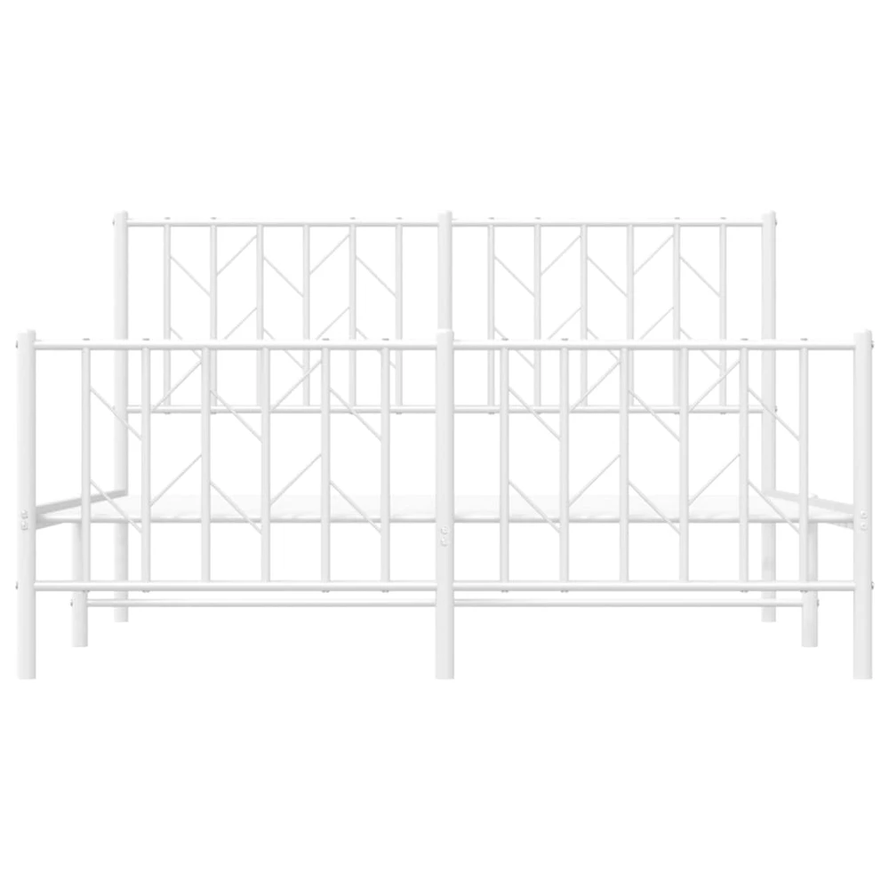 Lova Lovos rėmas su galvūgaliu/kojūgaliu, baltas, 135x190cm, metalas