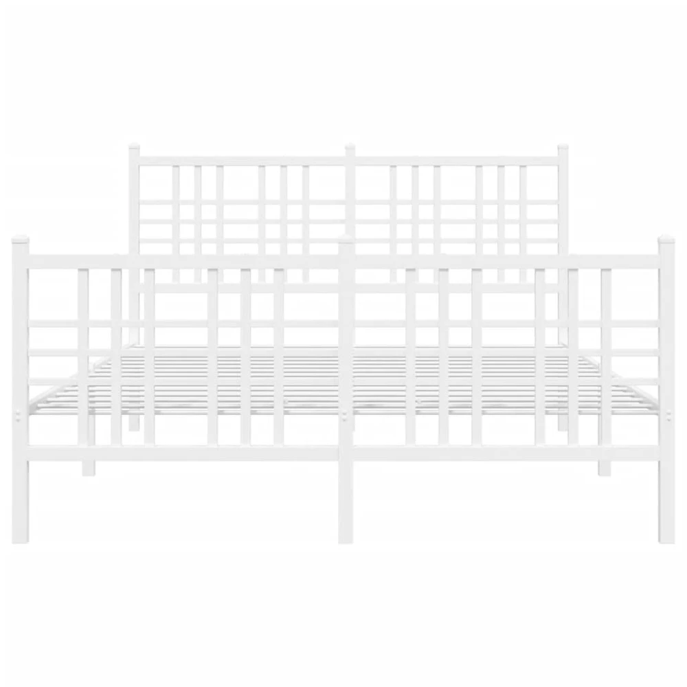 Lovos rėmas su galvūgaliu/kojūgaliu, baltas, 140x190cm, metalas