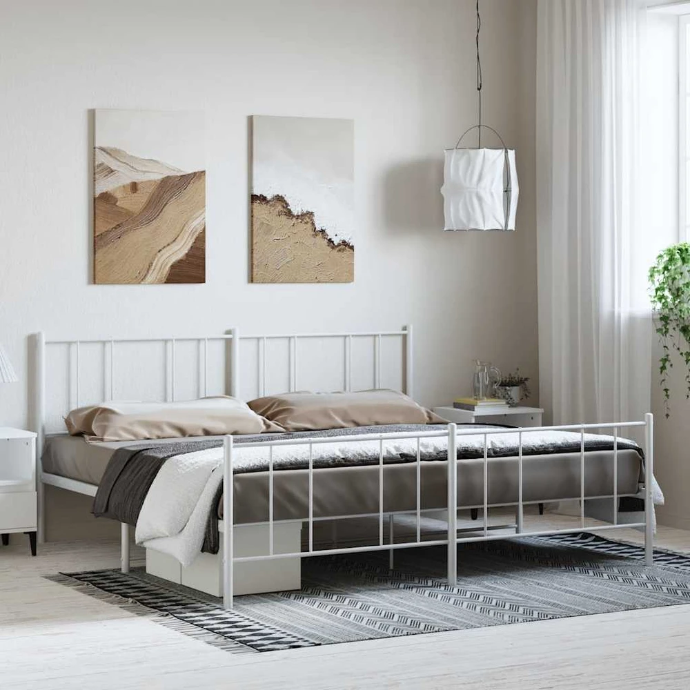 Lova Lovos rėmas su galvūgaliu/kojūgaliu, baltas, 183x213cm, metalas