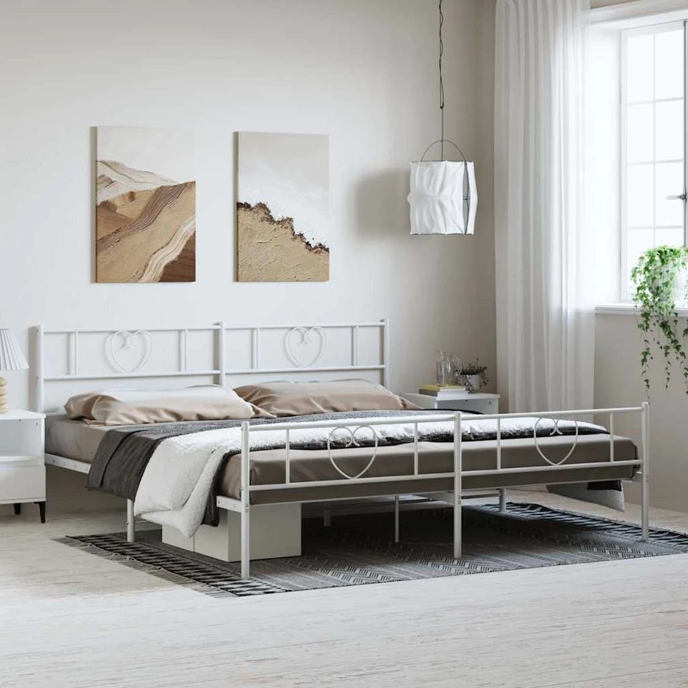 Lova Lovos rėmas su galvūgaliu/kojūgaliu, baltas, 193x203cm, metalas