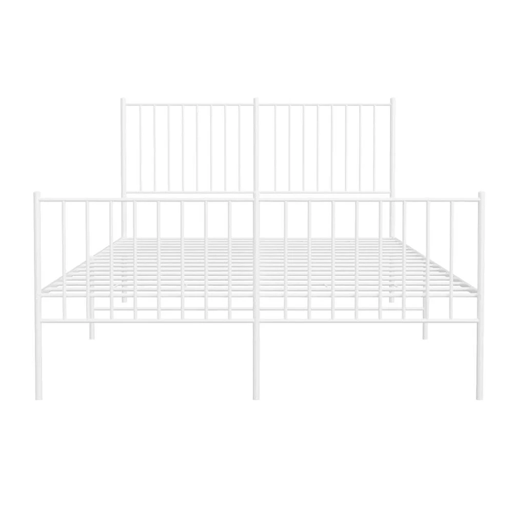 Lova Lovos rėmas su galvūgaliu/kojūgaliu, baltas, 135x190cm, metalas