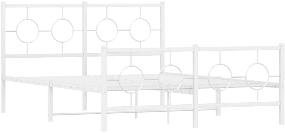 Lovos rėmas su galvūgaliu/kojūgaliu, baltas, 140x200cm, metalas