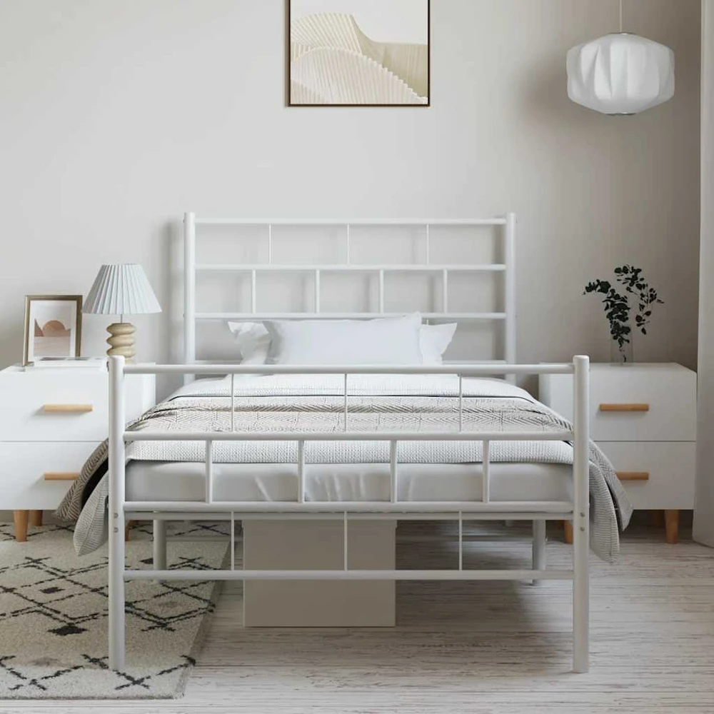 Lova Lovos rėmas su galvūgaliu/kojūgaliu, baltas, 100x190cm, metalas
