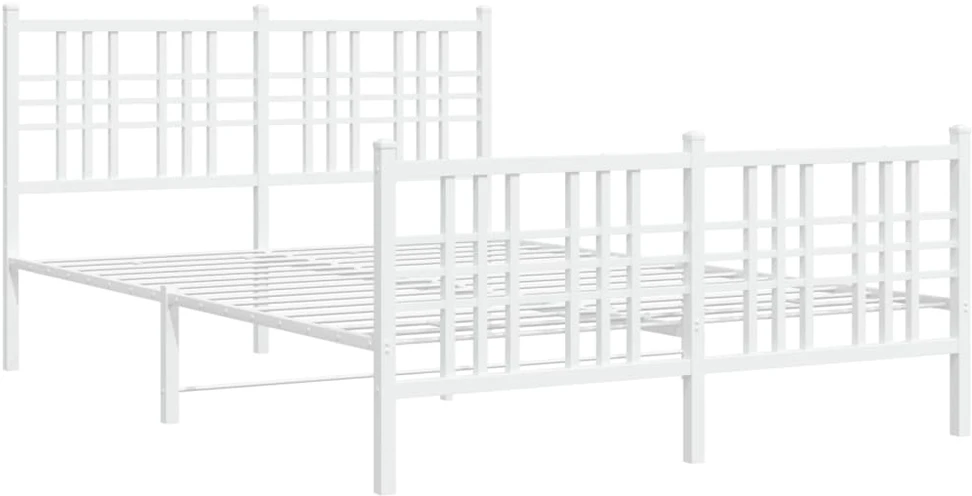 Lova Lovos rėmas su galvūgaliu/kojūgaliu, baltas, 137x190cm, metalas