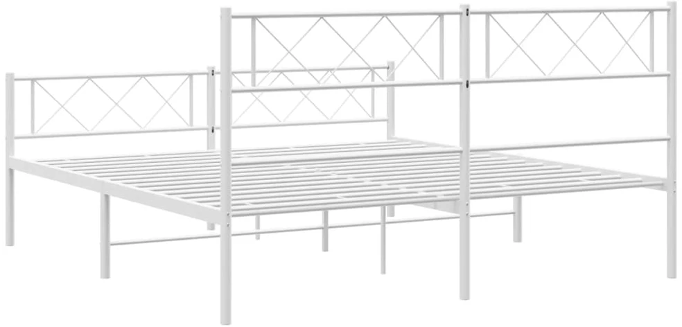 Lovos rėmas su galvūgaliu/kojūgaliu, baltas, 140x190cm, metalas