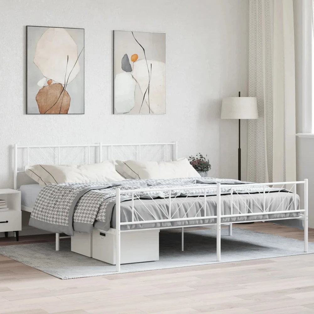 Lova Lovos rėmas su galvūgaliu/kojūgaliu, baltas, 183x213cm, metalas