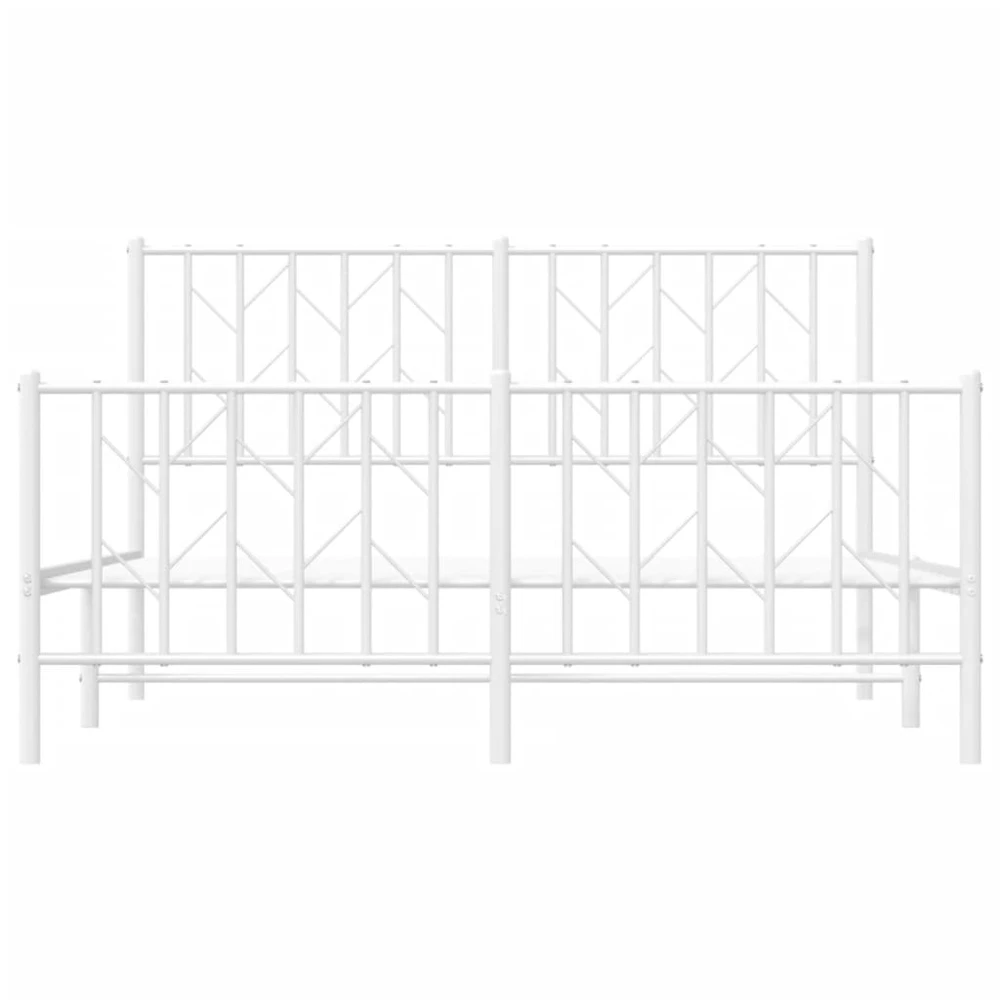 Lovos rėmas su galvūgaliu/kojūgaliu, baltas, 140x190cm, metalas
