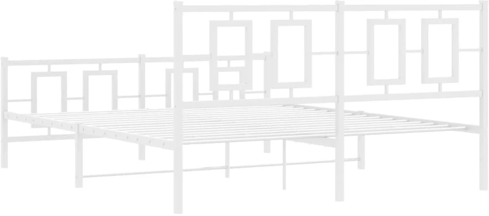Lovos rėmas su galvūgaliu/kojūgaliu, baltas, 150x200cm, metalas