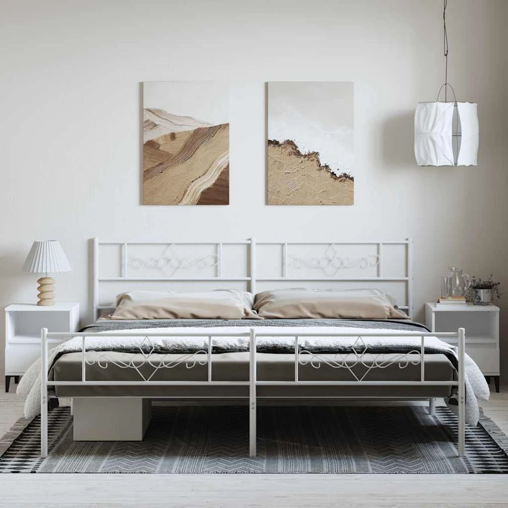 Lova Lovos rėmas su galvūgaliu/kojūgaliu, baltas, 183x213cm, metalas