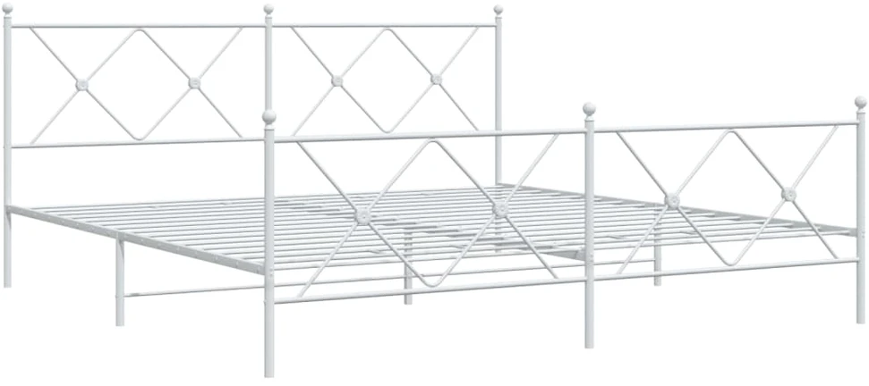 Lova Lovos rėmas su galvūgaliu/kojūgaliu, baltas, 183x213cm, metalas