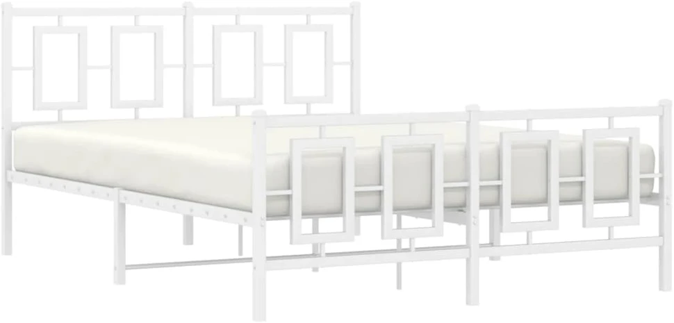 Lovos rėmas su galvūgaliu/kojūgaliu, baltas, 140x190cm, metalas