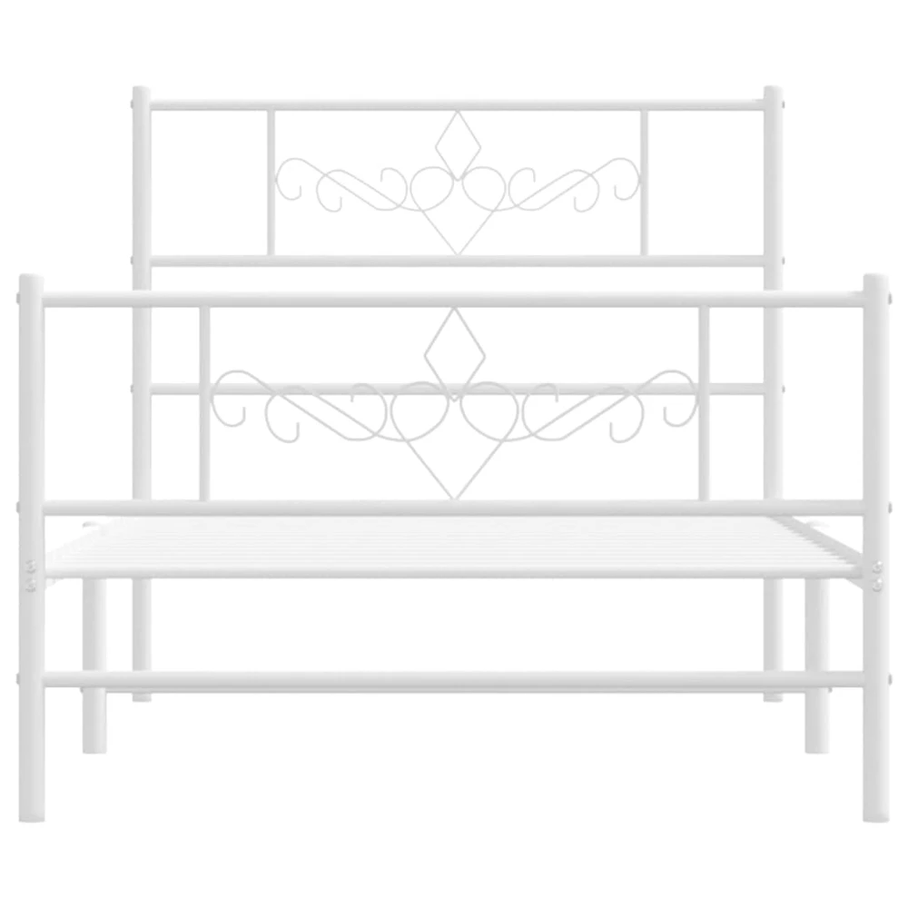 Lovos rėmas su galvūgaliu/kojūgaliu, baltas, 75x190cm, metalas