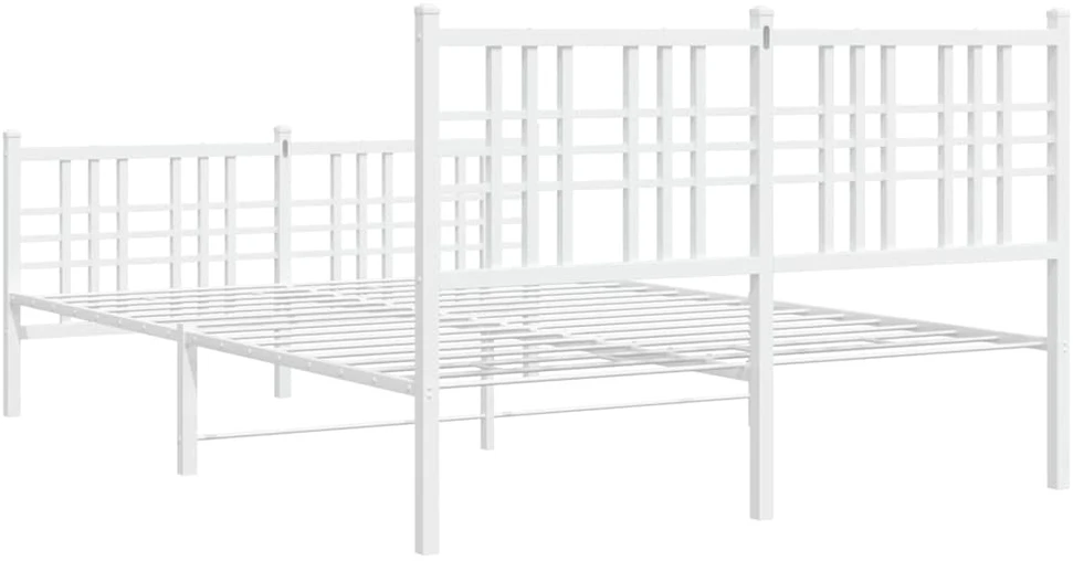 Lovos rėmas su galvūgaliu/kojūgaliu, baltas, 120x190cm, metalas