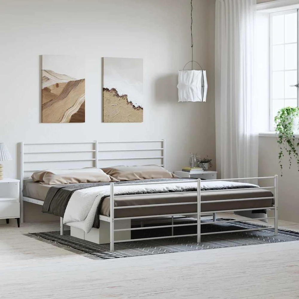 Lova Lovos rėmas su galvūgaliu/kojūgaliu, baltas, 183x213cm, metalas