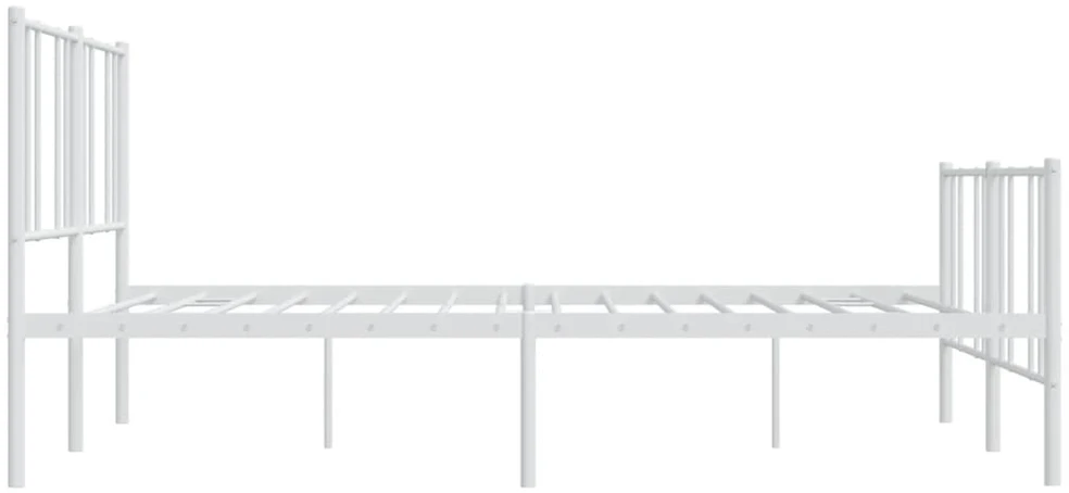 Lovos rėmas su galvūgaliu/kojūgaliu, baltas, 200x200cm, metalas