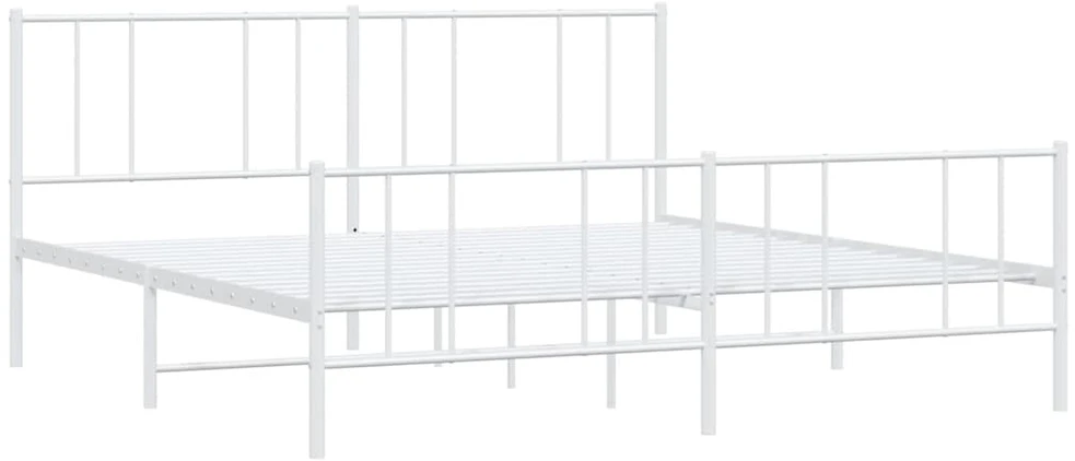 Lova Lovos rėmas su galvūgaliu/kojūgaliu, baltas, 193x203cm, metalas