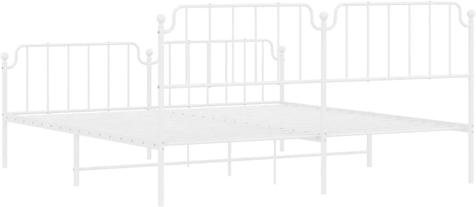 Lova Lovos rėmas su galvūgaliu/kojūgaliu, baltas, 193x203cm, metalas