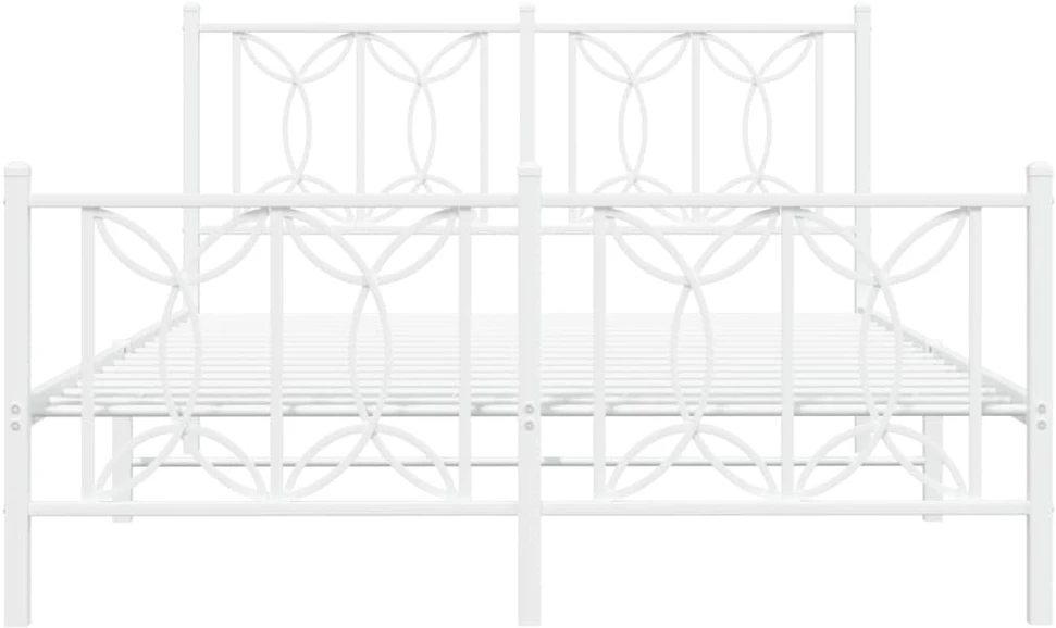 Lovos rėmas su galvūgaliu/kojūgaliu, baltas, 140x200cm, metalas
