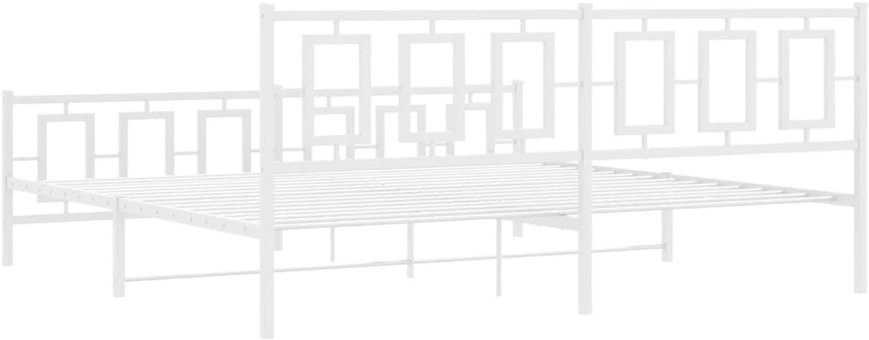 Lova Lovos rėmas su galvūgaliu/kojūgaliu, baltas, 193x203cm, metalas