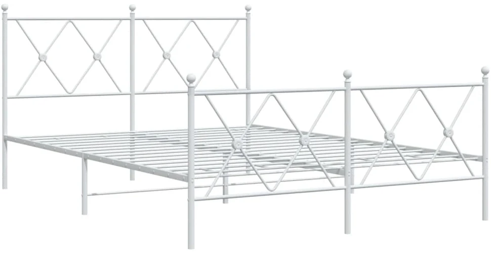 Lovos rėmas su galvūgaliu/kojūgaliu, baltas, 140x190cm, metalas