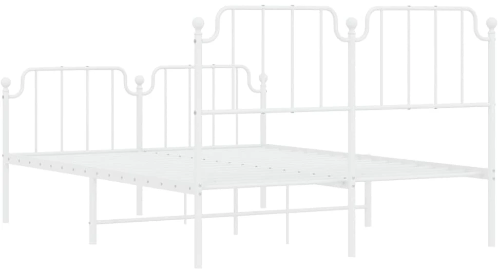 Lovos rėmas su galvūgaliu/kojūgaliu, baltas, 140x190cm, metalas