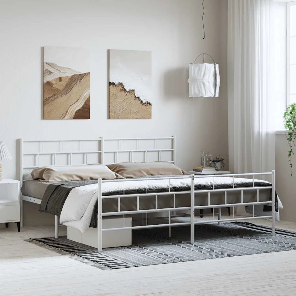 Lova Lovos rėmas su galvūgaliu/kojūgaliu, baltas, 183x213cm, metalas