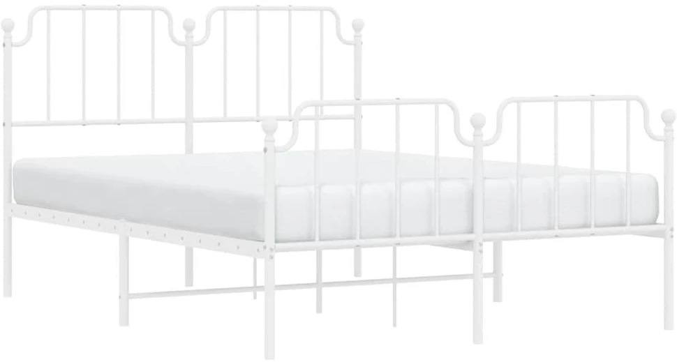 Lova Lovos rėmas su galvūgaliu/kojūgaliu, baltas, 135x190cm, metalas