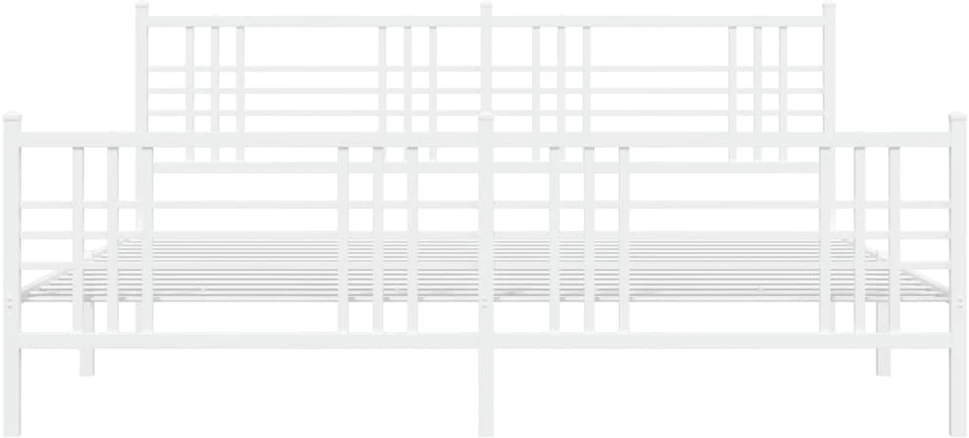 Lovos rėmas su galvūgaliu/kojūgaliu, baltas, 200x200cm, metalas
