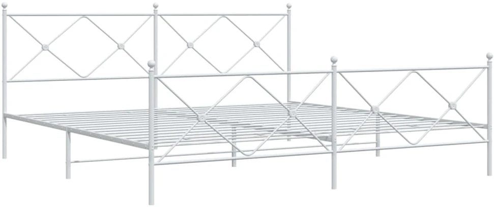 Lova Lovos rėmas su galvūgaliu/kojūgaliu, baltas, 193x203cm, metalas