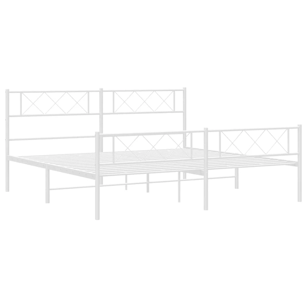 Lova Lovos rėmas su galvūgaliu/kojūgaliu, baltas, 183x213cm, metalas