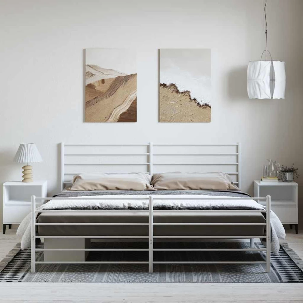 Lova Lovos rėmas su galvūgaliu/kojūgaliu, baltas, 183x213cm, metalas