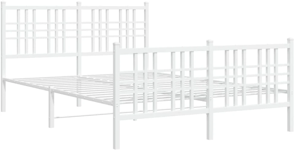 Lovos rėmas su galvūgaliu/kojūgaliu, baltas, 140x190cm, metalas