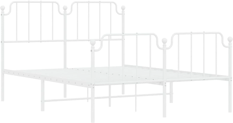 Lovos rėmas su galvūgaliu/kojūgaliu, baltas, 140x190cm, metalas