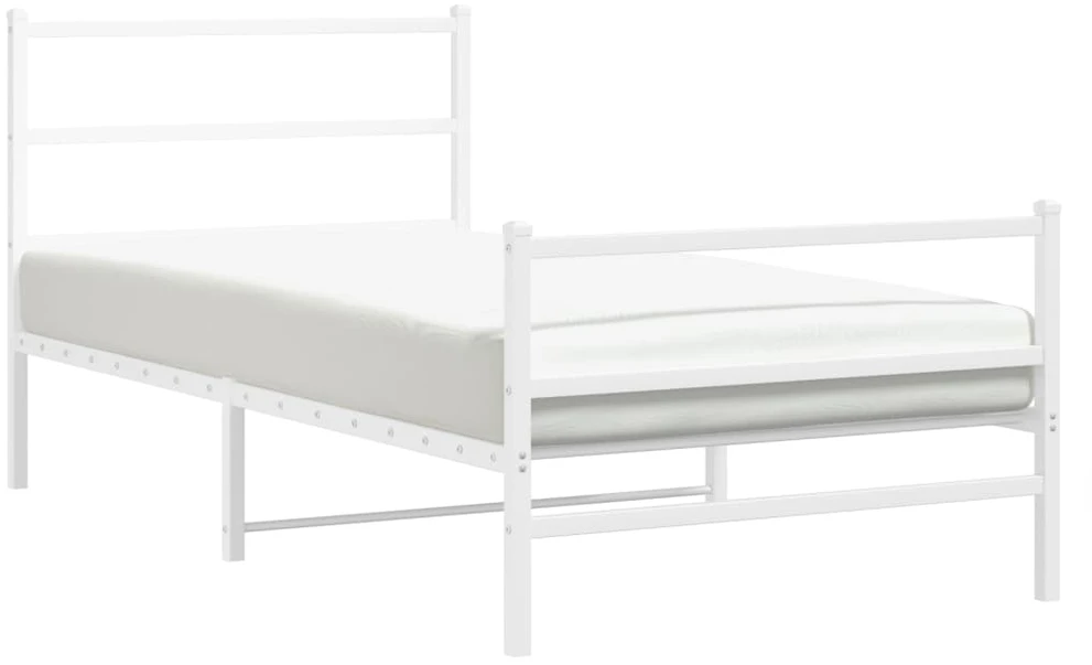 Lova Lovos rėmas su galvūgaliu/kojūgaliu, baltas, 107x203cm, metalas