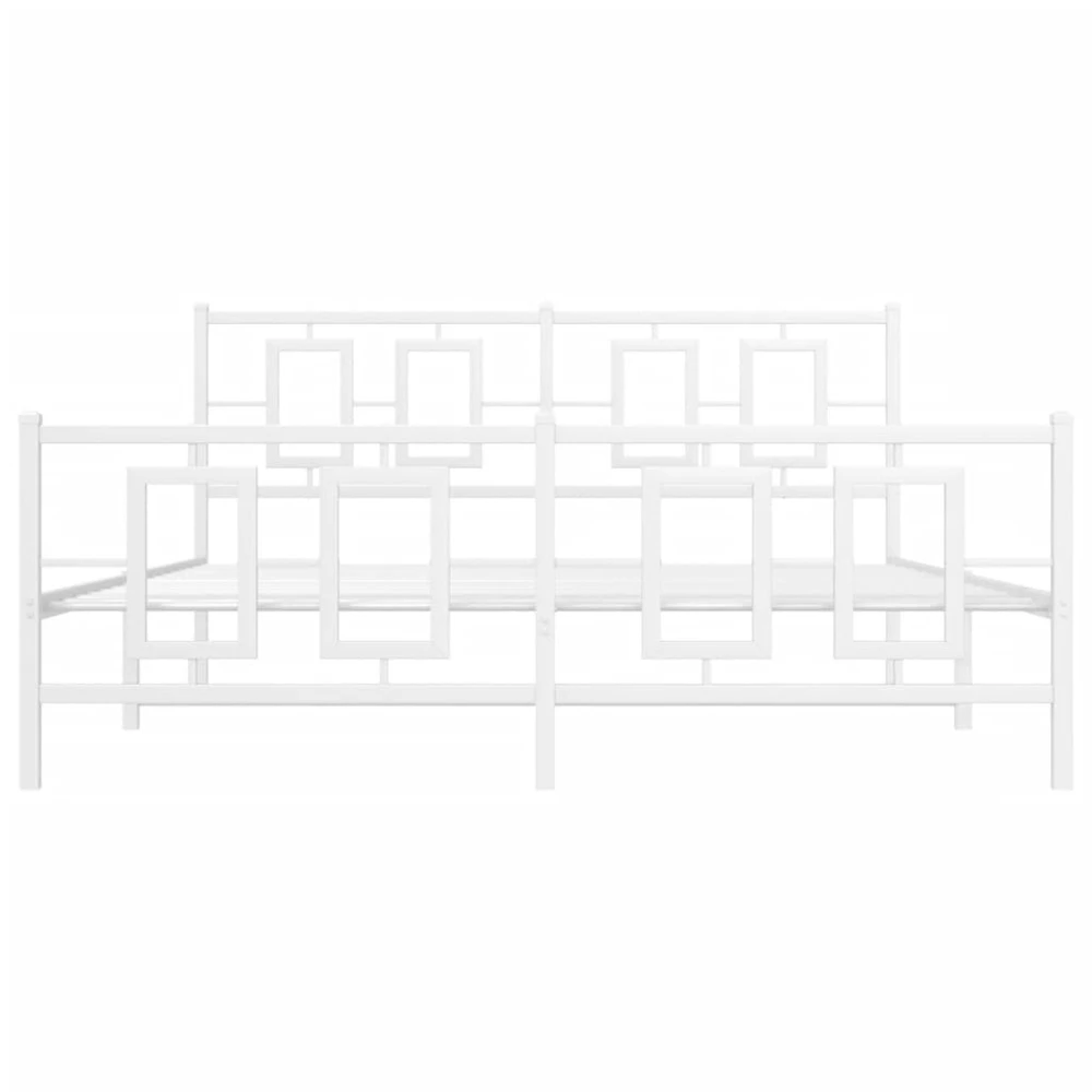 Lovos rėmas su galvūgaliu/kojūgaliu, baltas, 150x200cm, metalas