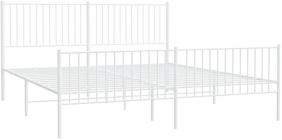 Lova Lovos rėmas su galvūgaliu/kojūgaliu, baltas, 193x203cm, metalas