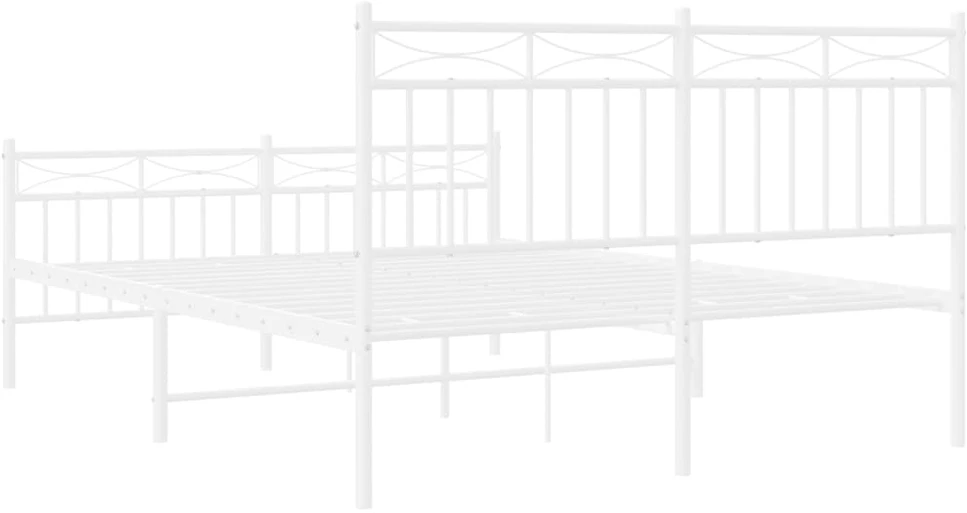 Lovos rėmas su galvūgaliu/kojūgaliu, baltas, 140x190cm, metalas