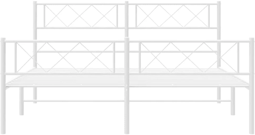 Lovos rėmas su galvūgaliu/kojūgaliu, baltas, 150x200cm, metalas