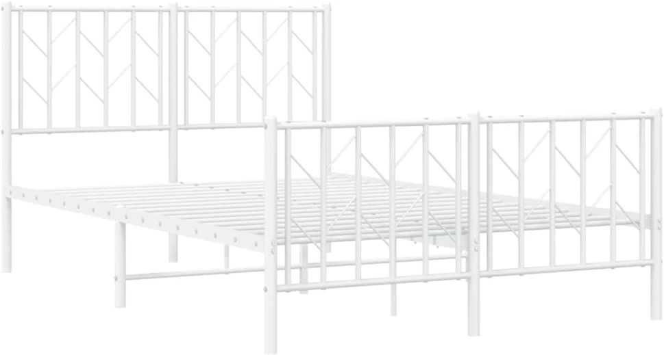 Lovos rėmas su galvūgaliu/kojūgaliu, baltas, 120x200cm, metalas