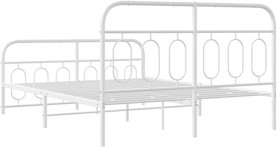 Lova Lovos rėmas su galvūgaliu/kojūgaliu, baltas, 135x190cm, metalas