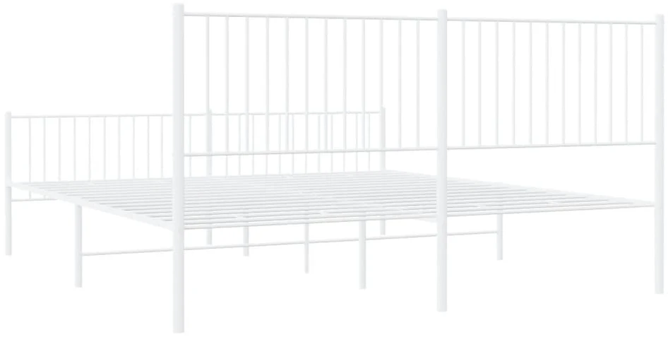 Lovos rėmas su galvūgaliu/kojūgaliu, baltas, 200x200cm, metalas