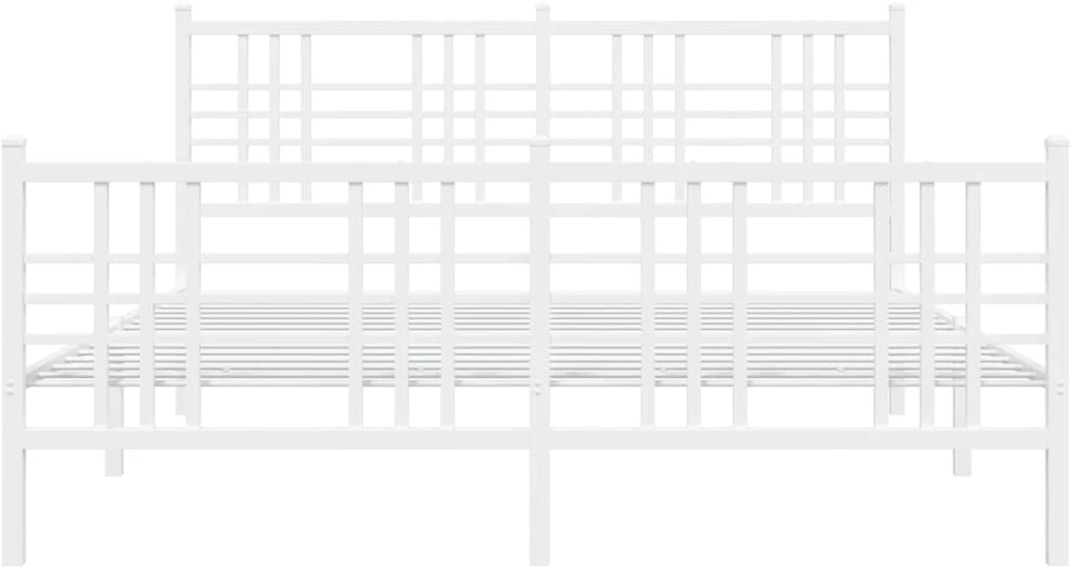 Lovos rėmas su galvūgaliu/kojūgaliu, baltas, 150x200cm, metalas