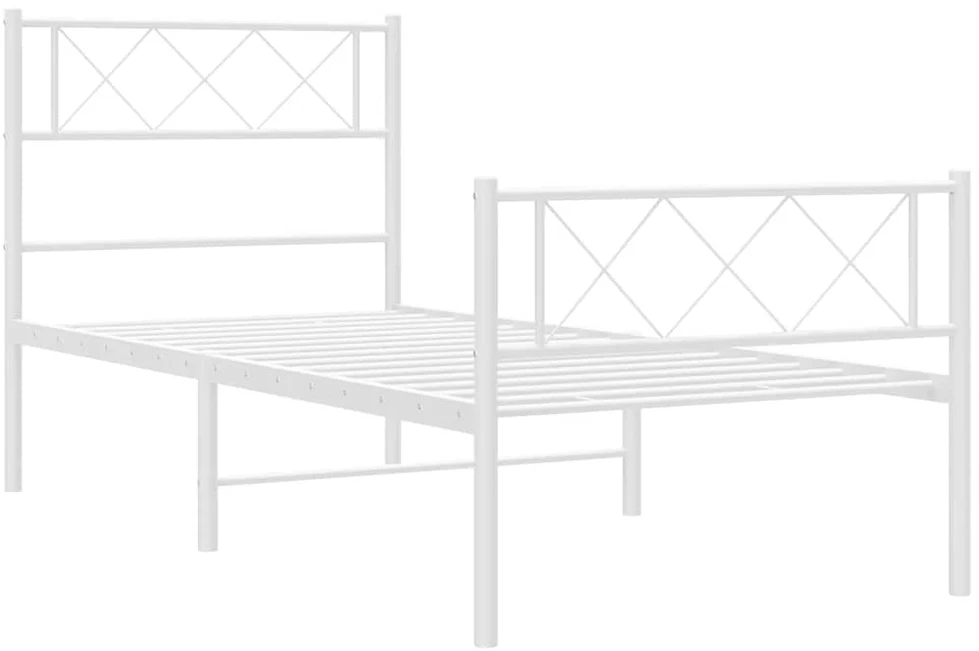 Lovos rėmas su galvūgaliu/kojūgaliu, baltas, 100x200cm, metalas